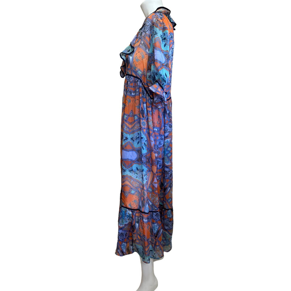 Free People Cassis Chiffon Sheer Maxi Dress with Attached Slip sz S NWT $198 NEW - Picture 6 of 16